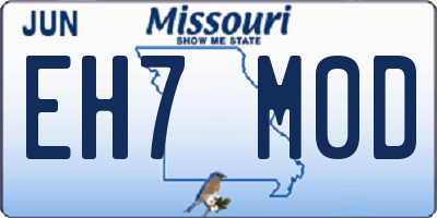 MO license plate EH7M0D