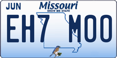 MO license plate EH7M0O
