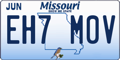 MO license plate EH7M0V