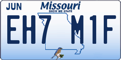MO license plate EH7M1F