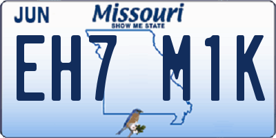 MO license plate EH7M1K