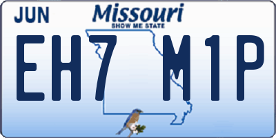MO license plate EH7M1P