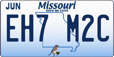 MO license plate EH7M2C
