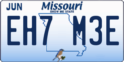 MO license plate EH7M3E