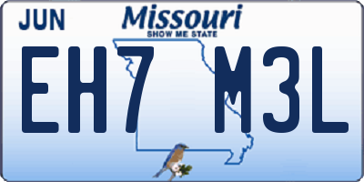 MO license plate EH7M3L