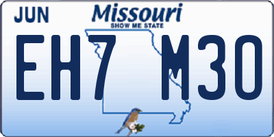 MO license plate EH7M3O