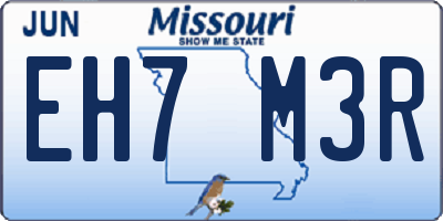MO license plate EH7M3R