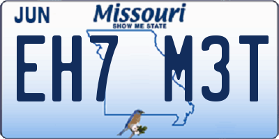 MO license plate EH7M3T