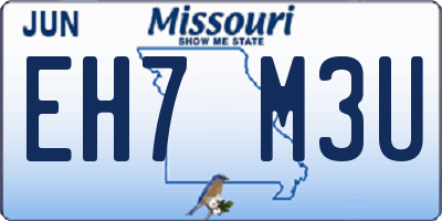 MO license plate EH7M3U