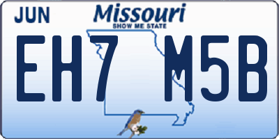 MO license plate EH7M5B