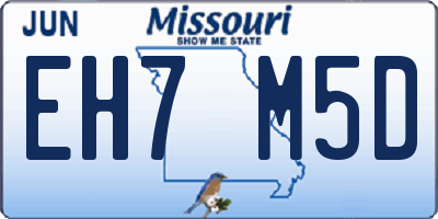 MO license plate EH7M5D