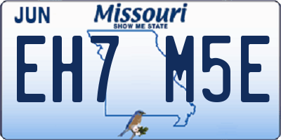 MO license plate EH7M5E