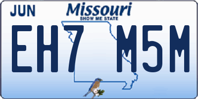 MO license plate EH7M5M