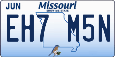 MO license plate EH7M5N