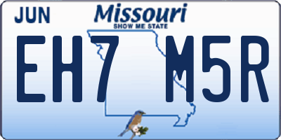 MO license plate EH7M5R