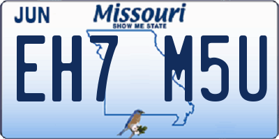 MO license plate EH7M5U