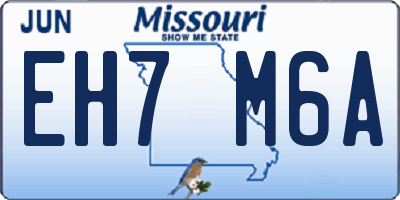 MO license plate EH7M6A