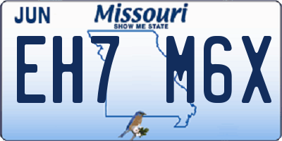 MO license plate EH7M6X