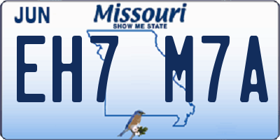 MO license plate EH7M7A