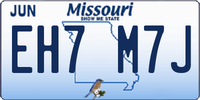 MO license plate EH7M7J