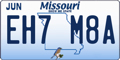 MO license plate EH7M8A