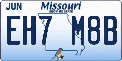 MO license plate EH7M8B