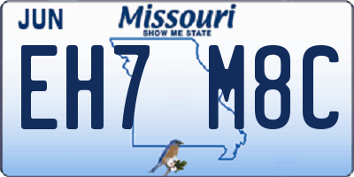 MO license plate EH7M8C