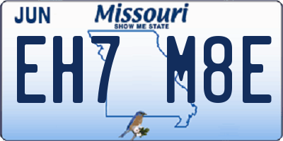 MO license plate EH7M8E