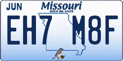 MO license plate EH7M8F