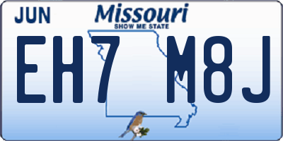 MO license plate EH7M8J