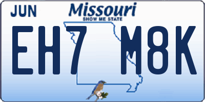 MO license plate EH7M8K