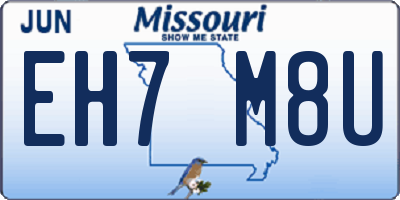 MO license plate EH7M8U
