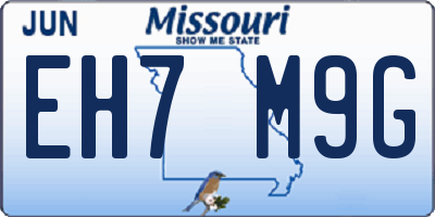 MO license plate EH7M9G