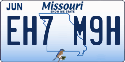 MO license plate EH7M9H