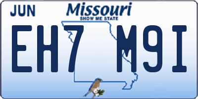 MO license plate EH7M9I