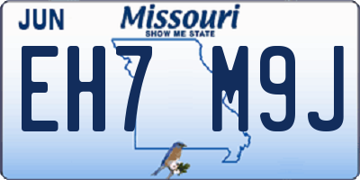 MO license plate EH7M9J