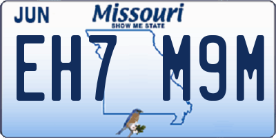 MO license plate EH7M9M