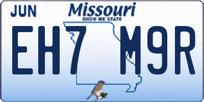 MO license plate EH7M9R