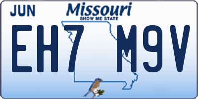 MO license plate EH7M9V