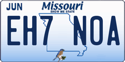 MO license plate EH7N0A
