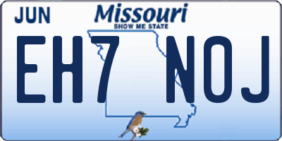 MO license plate EH7N0J