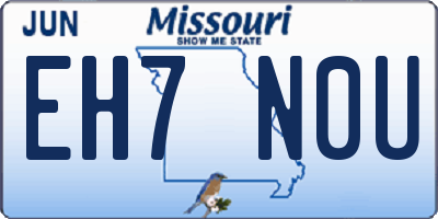 MO license plate EH7N0U