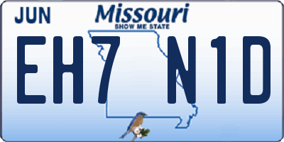 MO license plate EH7N1D