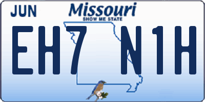 MO license plate EH7N1H