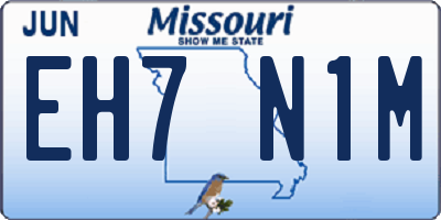 MO license plate EH7N1M