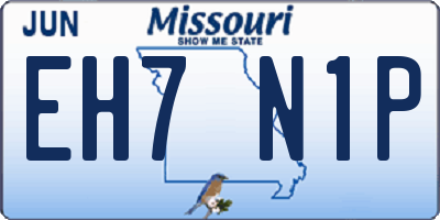 MO license plate EH7N1P