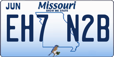 MO license plate EH7N2B