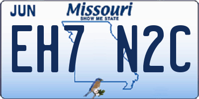 MO license plate EH7N2C