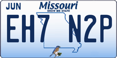 MO license plate EH7N2P