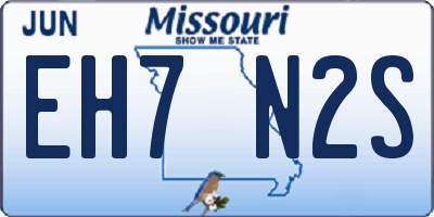 MO license plate EH7N2S